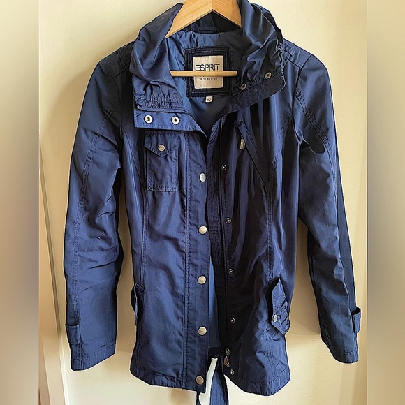 ESPRIT Blue Jacket Belted Zip Button - Picture 2 of 6
